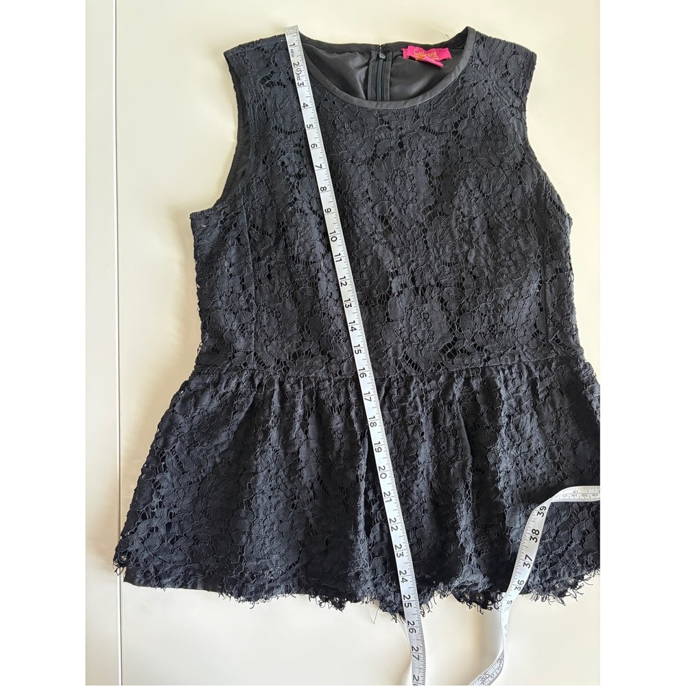 Catherine Malandrino Black Lace Peplum Tank Top - Picture 9 of 10